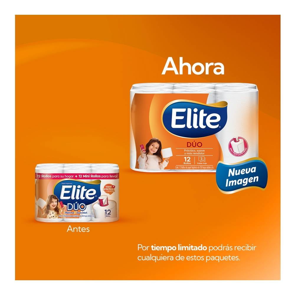 petróleo Persona cubrir Papel higiénico Elite dúo 12 rollos con 350 hojas dobles c/u | Walmart
