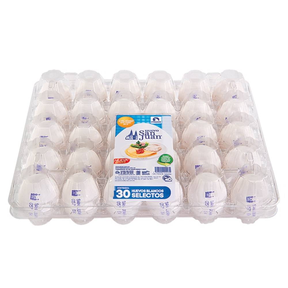 huella dactilar Besugo confirmar Huevo blanco San Juan 30 pzas | Walmart