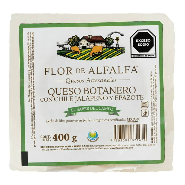 Queso Flor de Alfalfa jalapeño con epazote 400 g