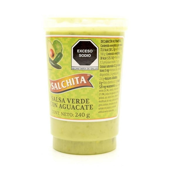 Salsa Salchita de chile verde con aguacate 240 g