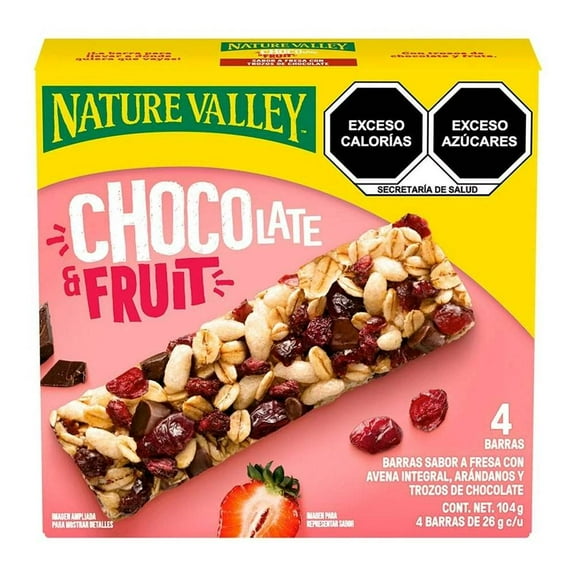 Barras de granola Nature Valley chocolate and fruit 4 pzs