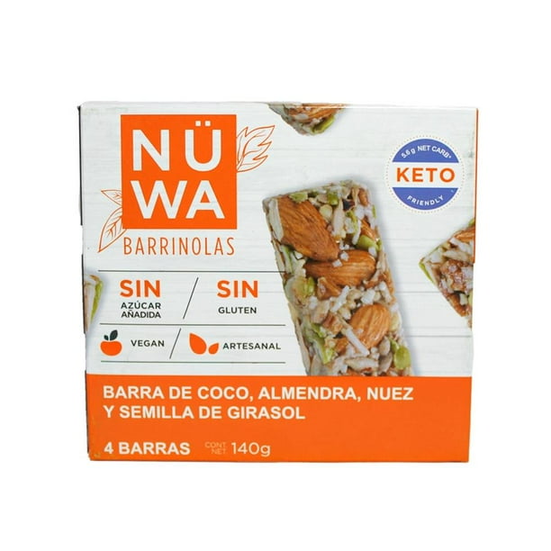 Barras Nüwa con coco almendra nuez y semilla de girasol 140 g