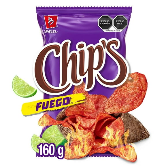 Papas fritas Barcel Chip's fuego sabor chile y limón 160 g