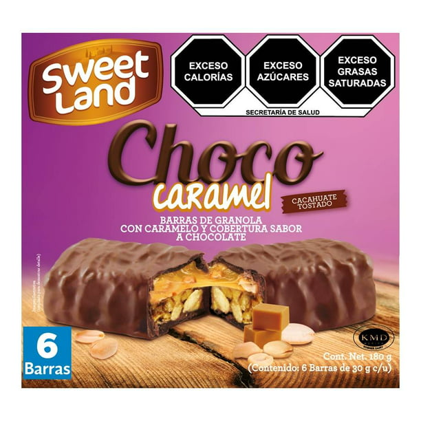 Barra de granola Sweetland Chococaramel 6 pzas de 30 g c/u