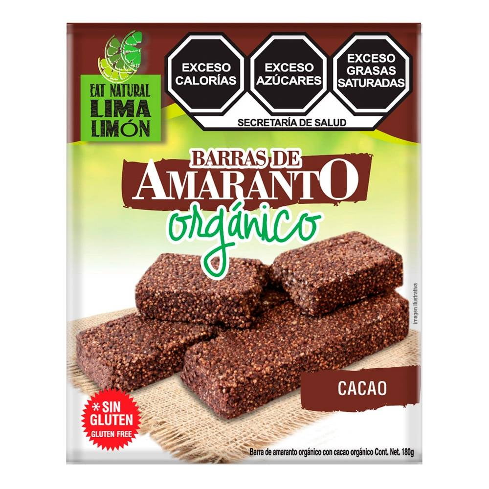 Barras de amaranto Eat Natural Lima Limón orgánico con cacao 6 barras |  Walmart