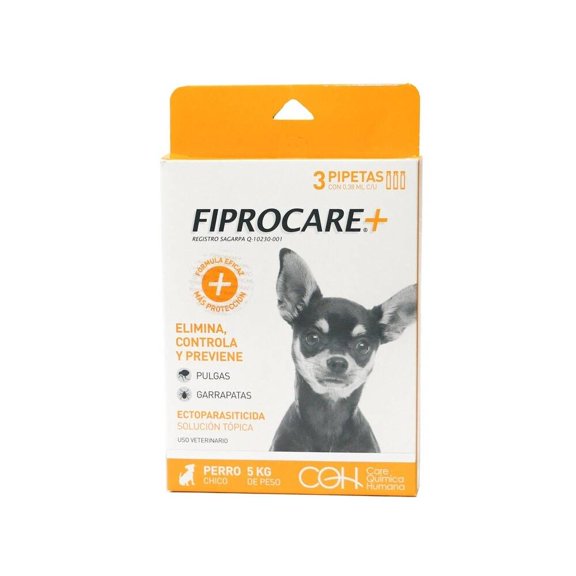 Pipetas antipulgas y garrapatas Fiprocare Anti pulgas t garrapatas para perros chicos de hasta 5 kg 3 pzas