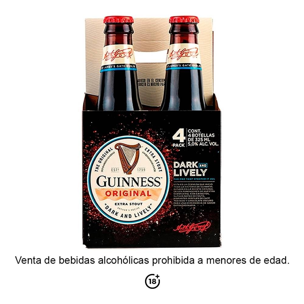 Cerveza Guinness original stout 4 botellas de 325 ml c/u