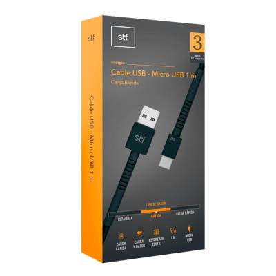 sol Concurso Garantizar Cable USB C STF Carga Rápida Negro | Walmart