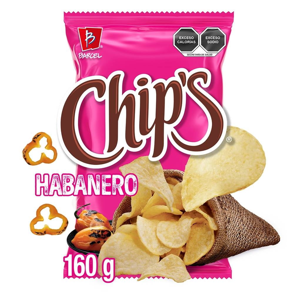 Papas fritas Barcel Chip's sabor chile habanero 160 g Bodega Aurrera