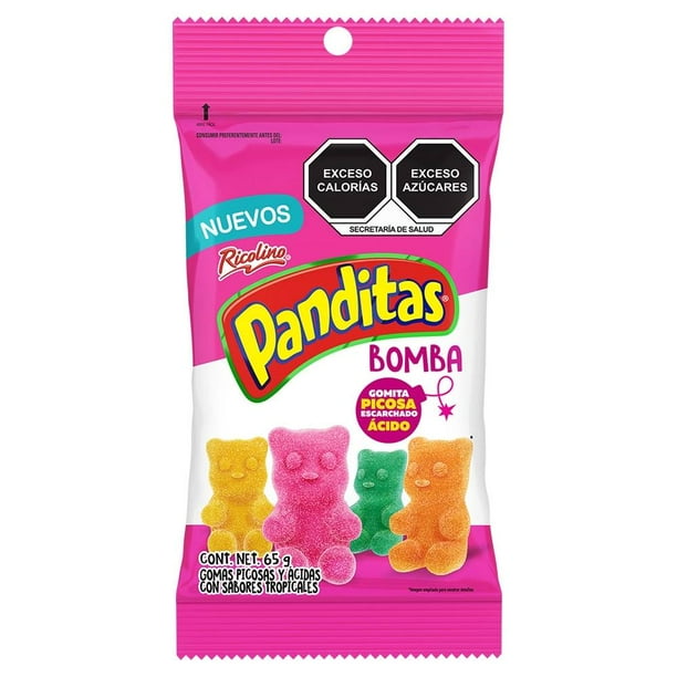 Gomitas Ricolino Panditas bomba picosa escarchado ácido 65 g