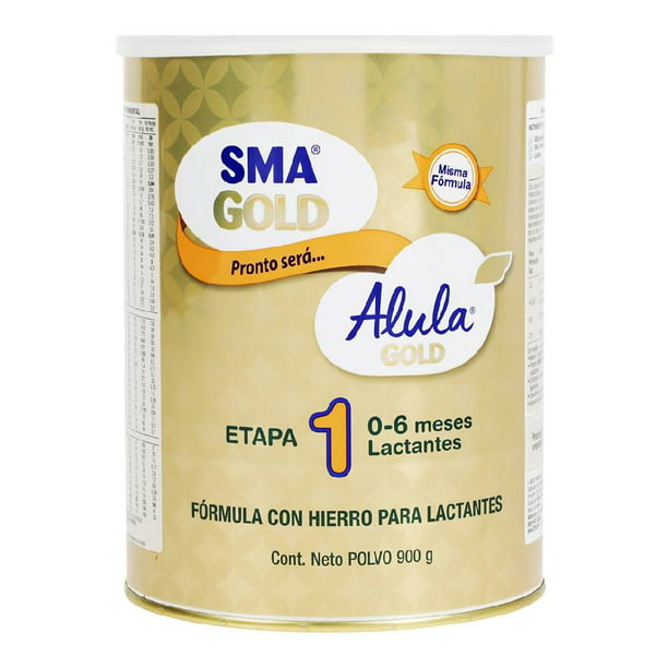 Fórmula con hierro para lactantes SMA Gold Gold Alula etapa 1 de 0-6 meses  900 g
