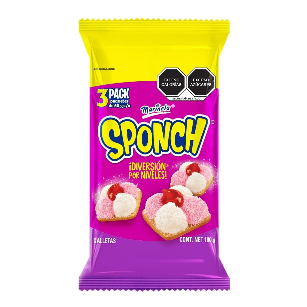 Galletas Sponch Marinela Sabor Vainilla 3 Pack De 60 G Cu Walmart 8506