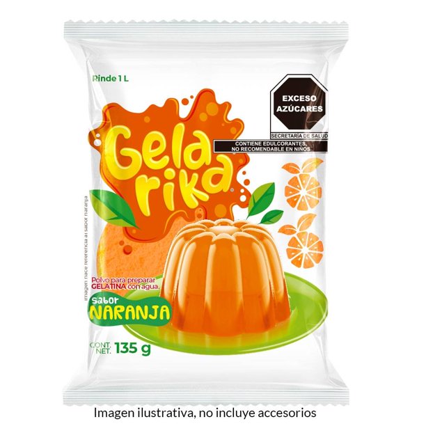 Polvo para preparar gelatina Gelarika sabor naranja 135 g