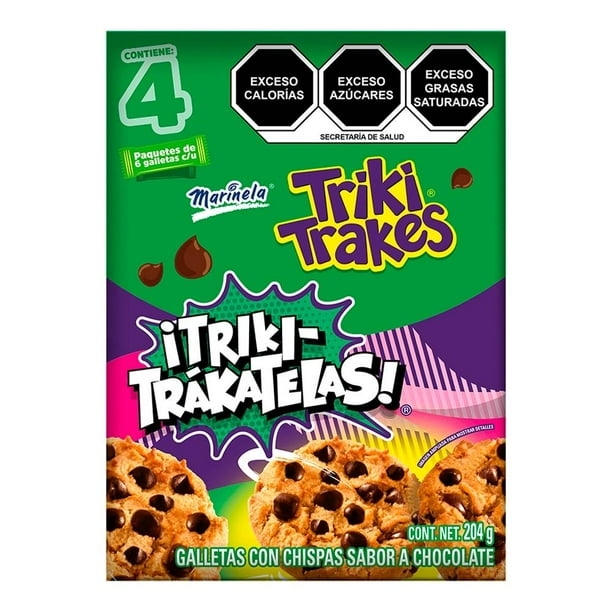 Galletas Triki Trakes Marinela con chispas sabor a chocolate 204 g