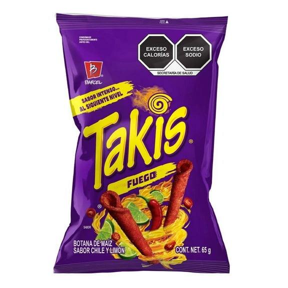 Botana Barcel Takis fuego sabor chile y limón 65 g