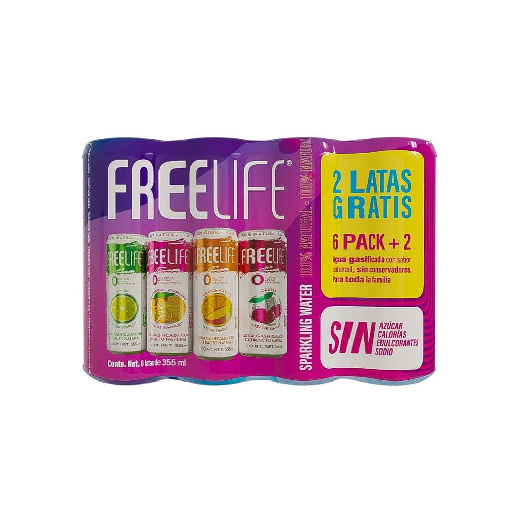 Agua Gasificada Freelife Mix Sabores Latas De Ml C U Walmart