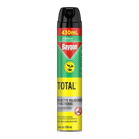 Insecticida Baygon en aerosol total insectos voladores y rastreros 430 ml