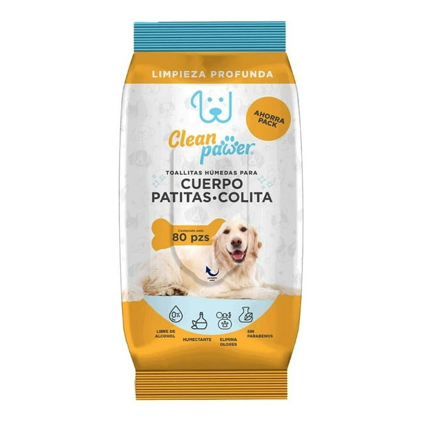 Toallitas Húmedas para Perro Clean Pawer Cuerpo, Patitas y Colita