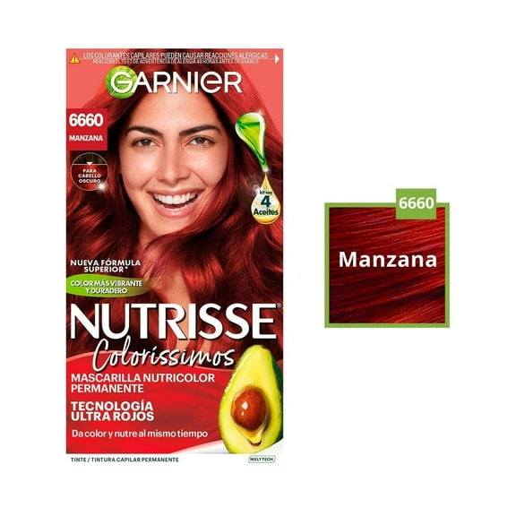 Tinte para cabello Garnier Nutrisse coloríssimos 6660 manzana