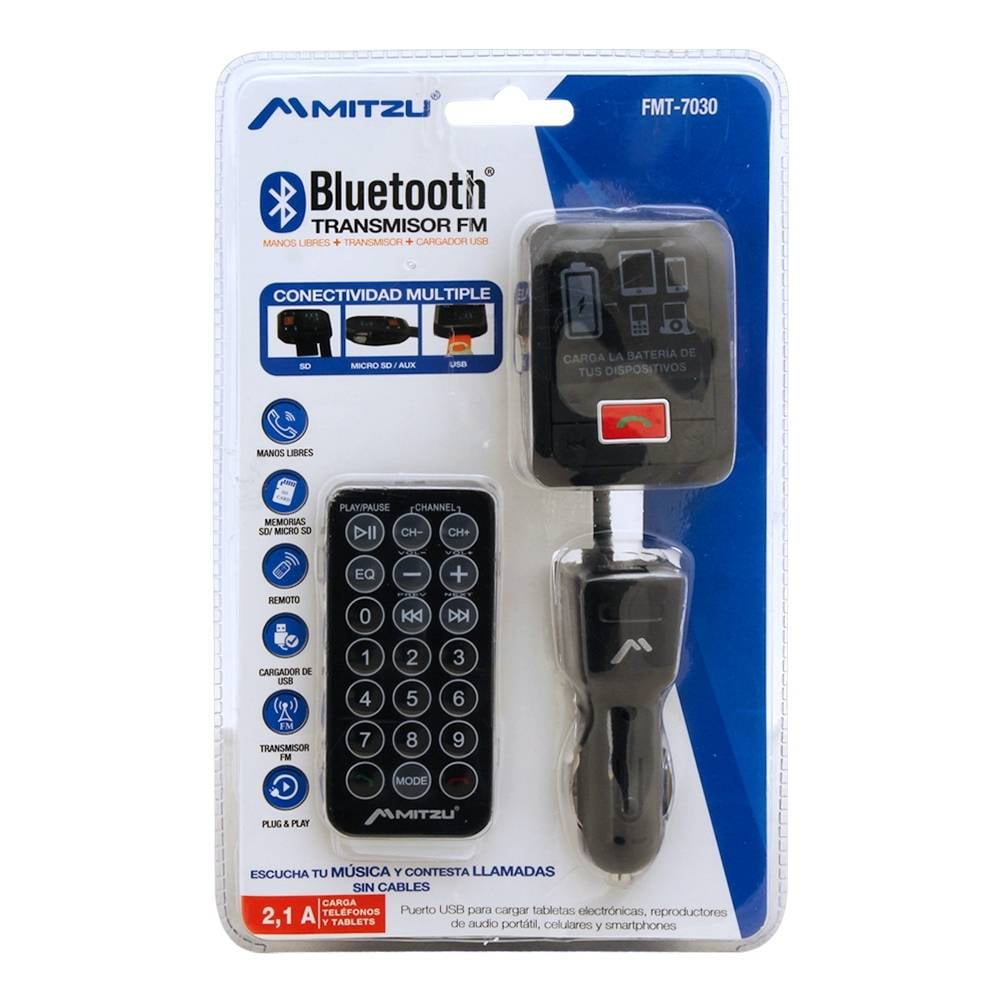 Transmisor FM Mitzu con Bluetooth para Auto FMT7030