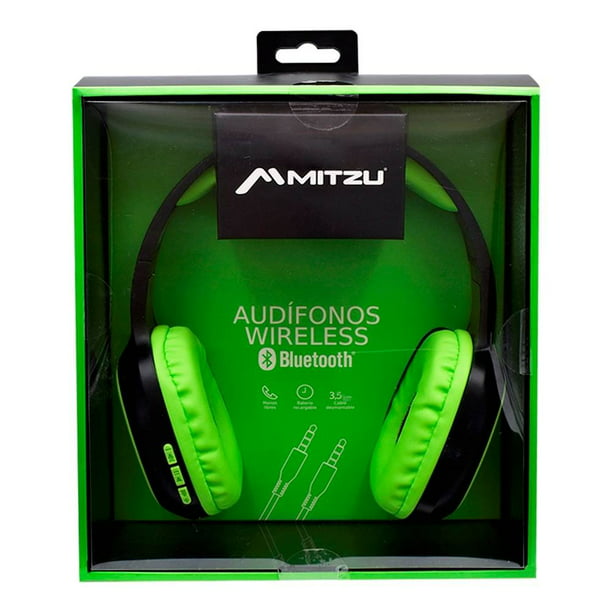 Mitzu® Audífonos True Wireless Bluetooth 5.3, verde con tapa transparente