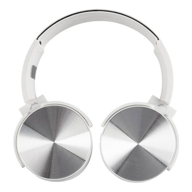 Mitzu® Audífonos Bluetooth antiruido de diadema ajustable 180°, blanco