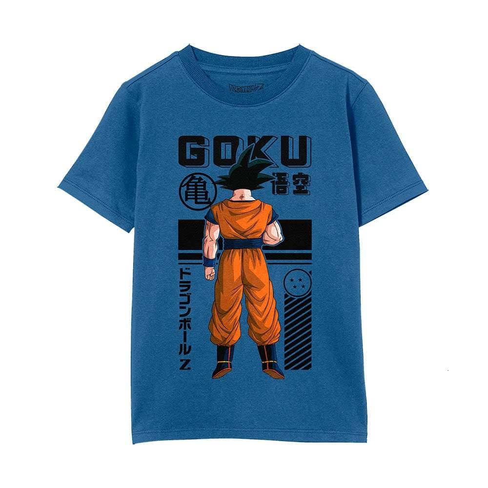 Playera Dragon Ball Z para Hombre, Manga Corta con Diseño Estampado de Goku Azul Marino Talla 16