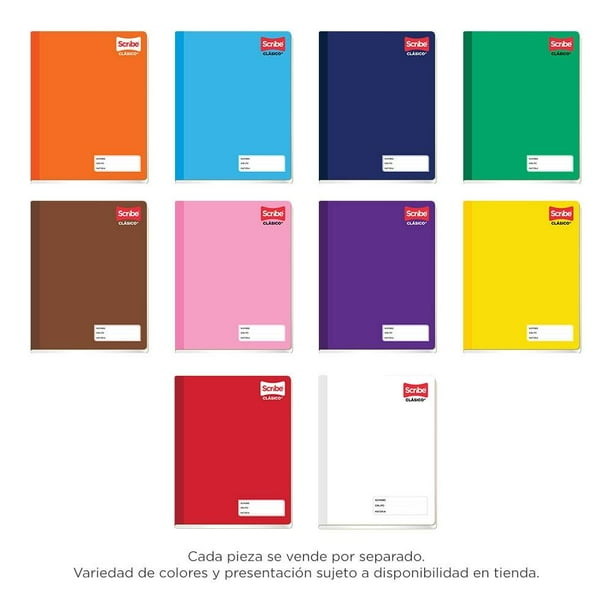 Cuaderno Francés Scribe Clásico Rayas 100 Hojas Varios Colores 1 Pza Walmart 8929