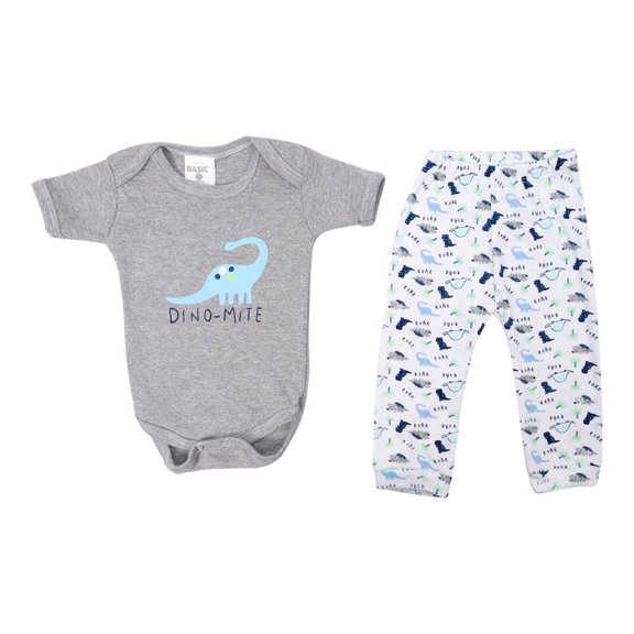 Conjunto Simply Basic Baby Talla 6 Meses Dinosaurios para Bebé 2 Piezas