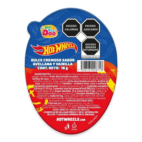 Dulce cremoso Grezon Dee Dee Doo Hot Wheels 18 g