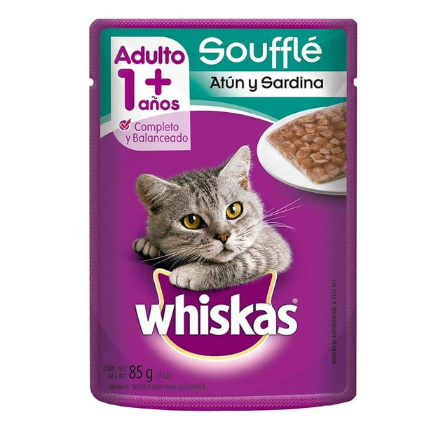 Alimento para Gato Whiskas Adulto Soufflé Atún y Sardina 85 g