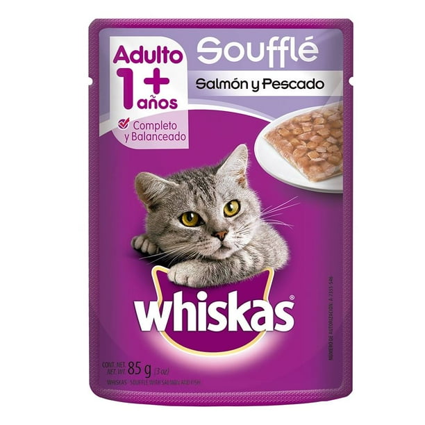 Comida de Adulto para Gato Whiskas Soufflé de Salmón y Pescado 85g