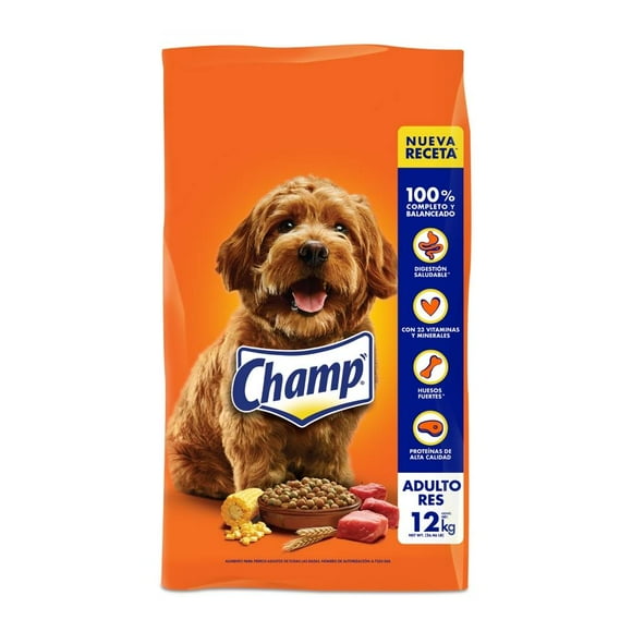 Alimento para Perro Champ Adulto Todas las Razas Sabor Res 12 kg