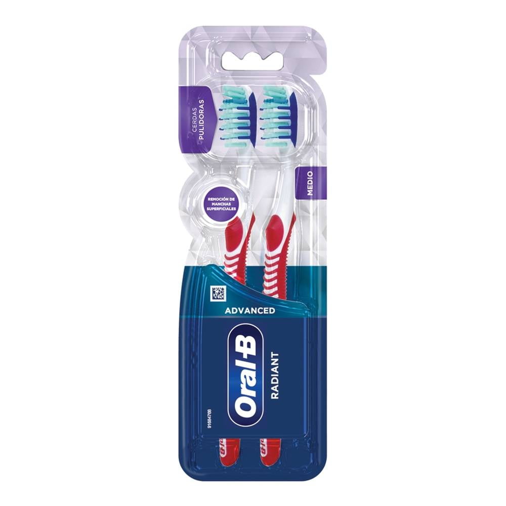 Cepillo dental Oral-B Advanced Radiant medio 2 pzas