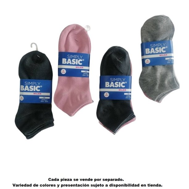 Tines Simply Basic para Mujer, Multicolor 3 Pares Unitalla