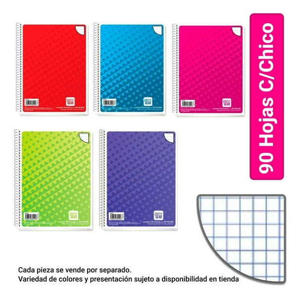 Cuaderno Profesional Pen+Gear Cuadro Chico 90 Hojas Varios Colores 1 pza