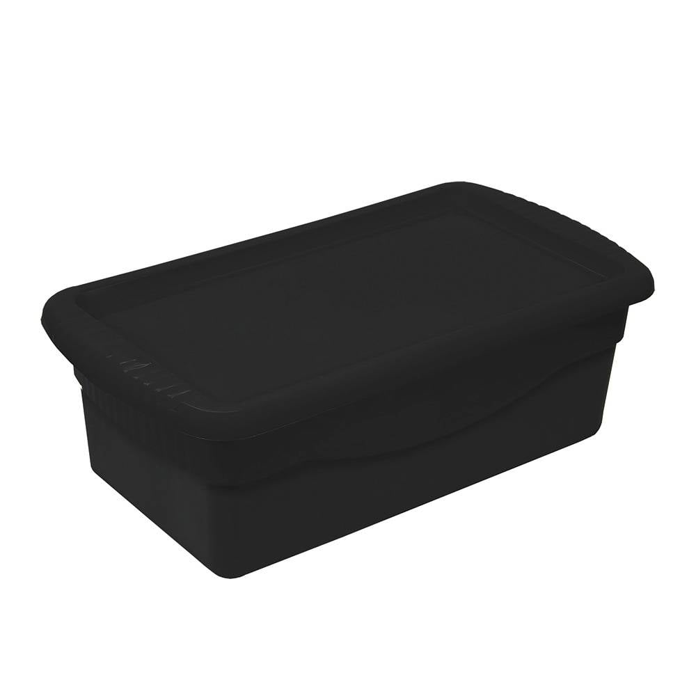 Set de cajas organizadoras de plástico Core™ apilables color negro, 2  piezas