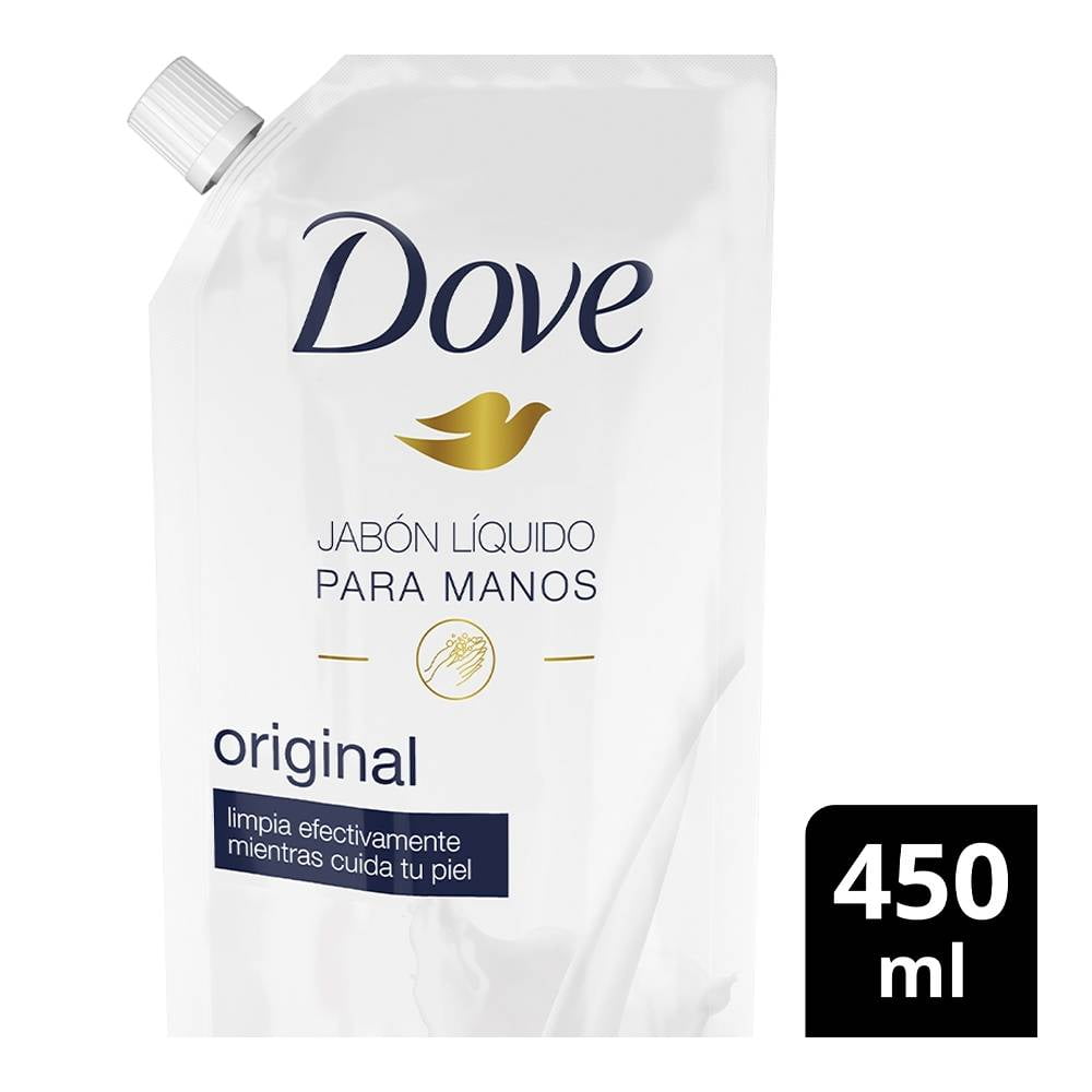 Jabón líquido para manos Dove original repuesto 450 ml