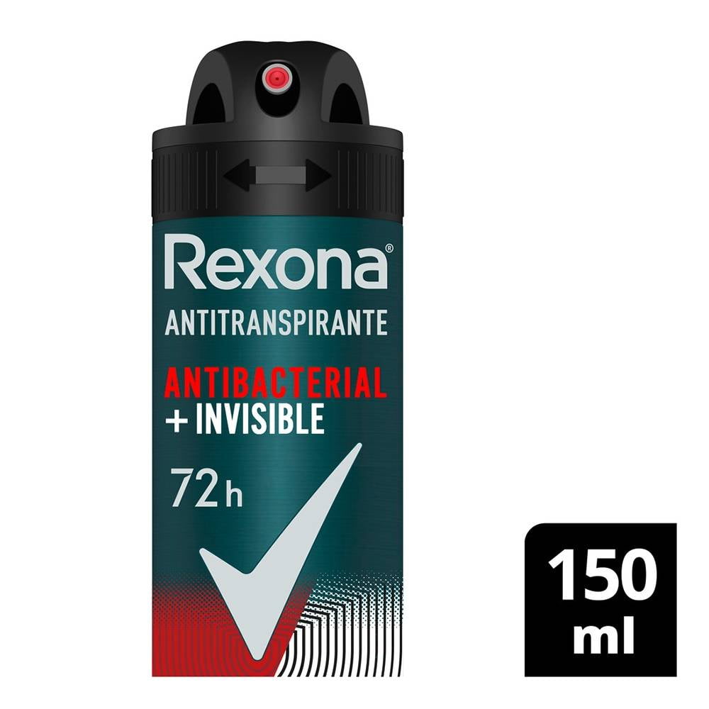 Antitranspirante Rexona Men antibacterial + invisible 150 ml | Bodega ...
