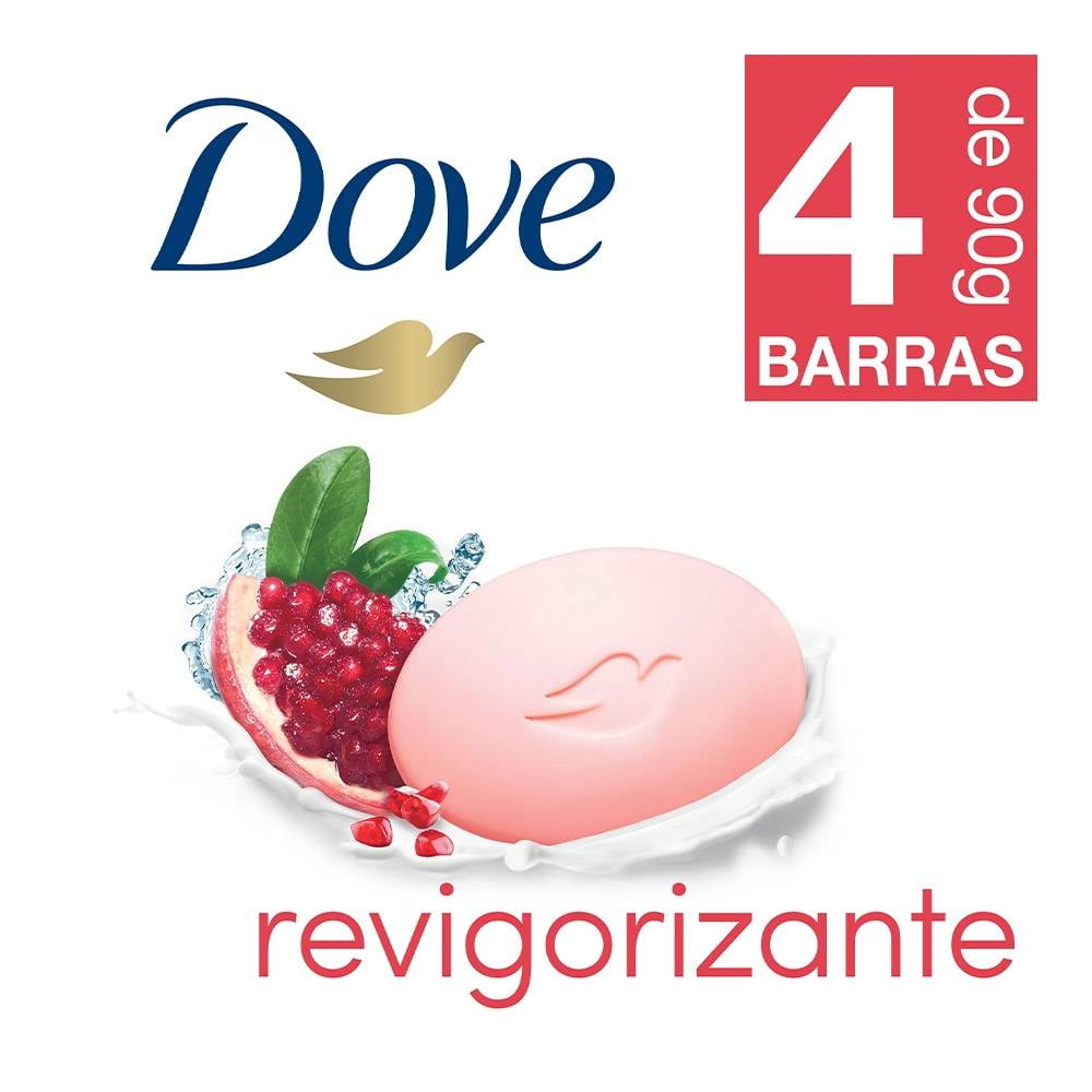 Jabón de tocador Dove revigorizante granada y verbena 4 pzas de 90 g c/u