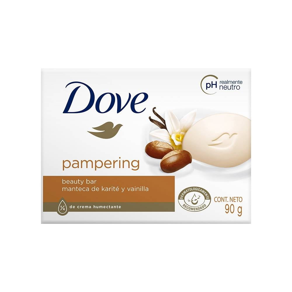 Jabón de tocador Dove pampering manteca de karité y vainilla 4 pzas de 90 g c/u