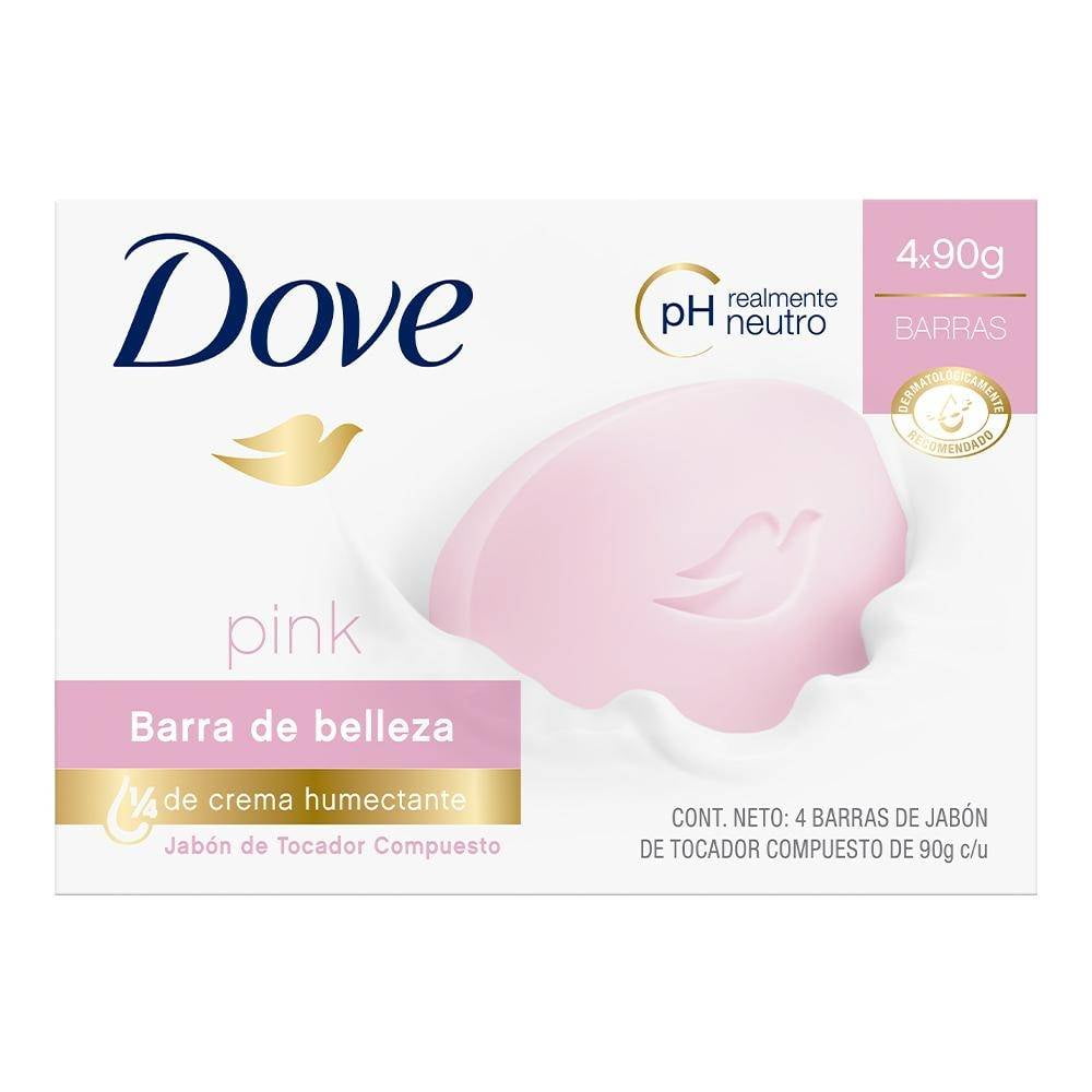Jabón de tocador Dove compuesto pink humectación profunda 4 pzas de 90 g c/u