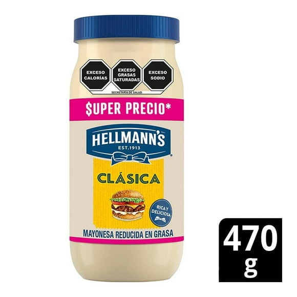 Mayonesa Hellmann's clásica reducida en grasa 470 g