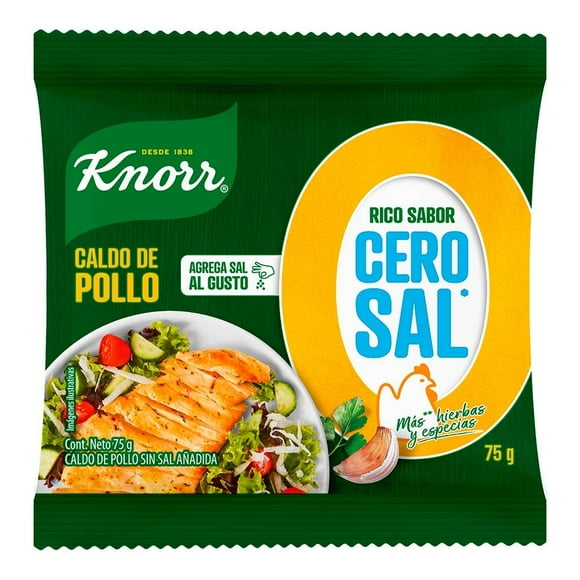 Caldo de pollo Knorr en polvo sin sal 75 g