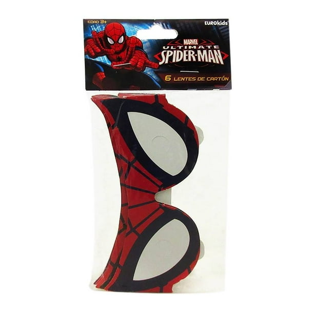 Lentes de cartón Euro Kids Spider Man 1 paquete con 6 pzas