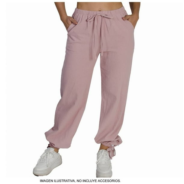 Pantalón Simply Basic para Mujer, con bolsas Rosa Mauve Talla G