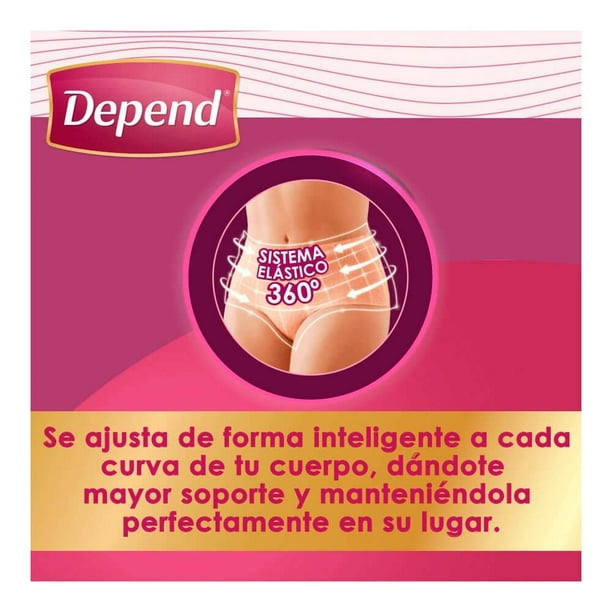 Ropa Interior para incontinencia Depend mujer mediano pzas | Walmart