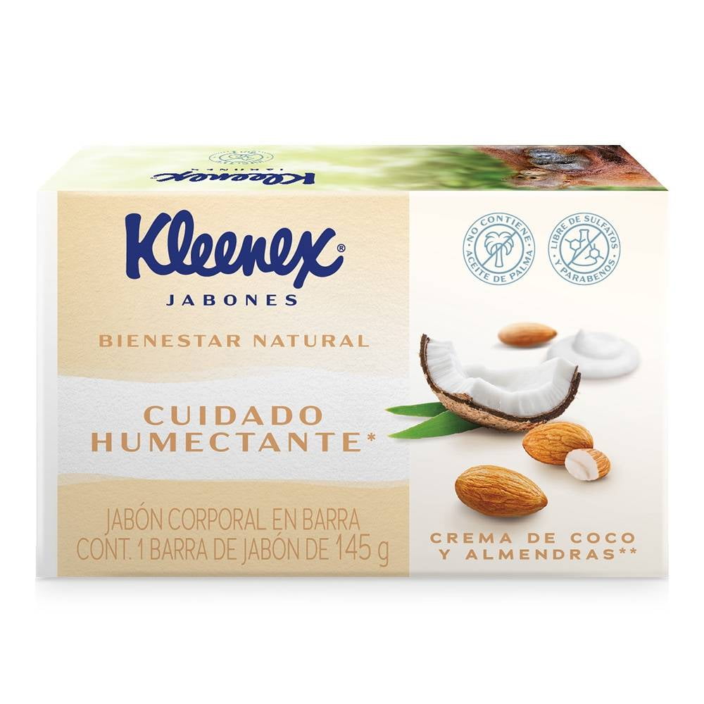 Jabón De Tocador Kleenex Cuidado Humectante Crema De Coco Y Almendras 145 G Walmart 8057