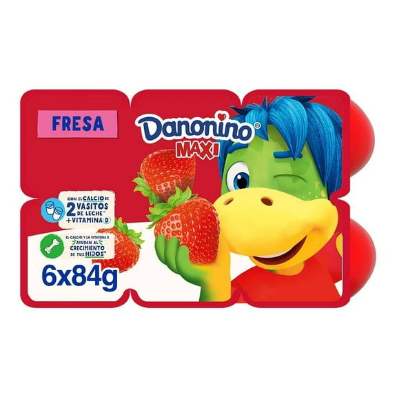 Queso petit suisse Danonino maxi fresa 6 pack