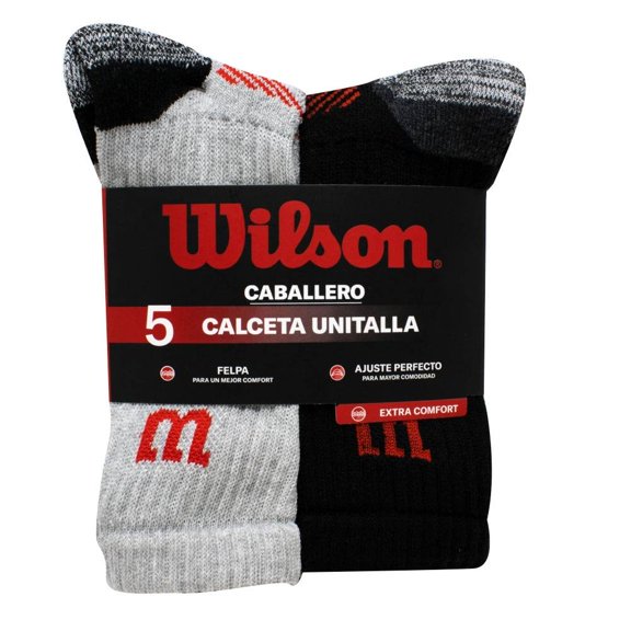 Calcetas Wilson para Hombre, Paquete de 5 Negro Combinado Unitalla